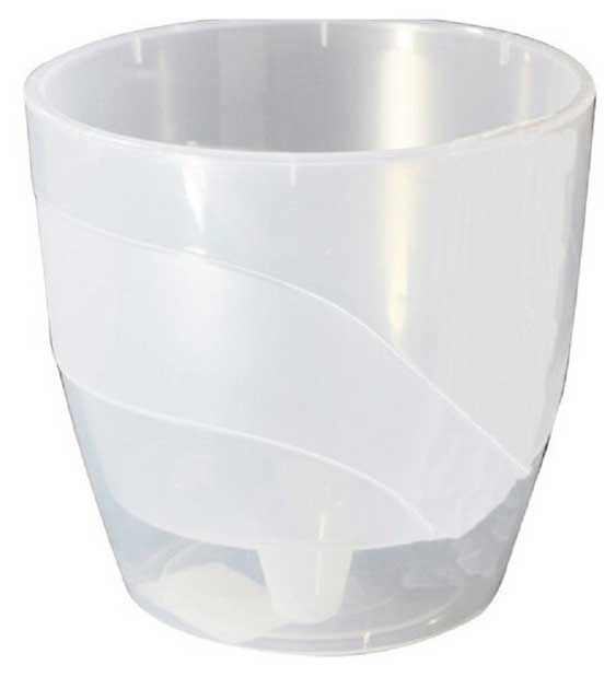 Кашпо Пласт Авеню Грация прозрачный 13 см, 13 см