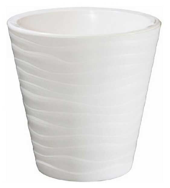 Горшок Пласт Авеню Валенсия белый 15,5 см, 16 см