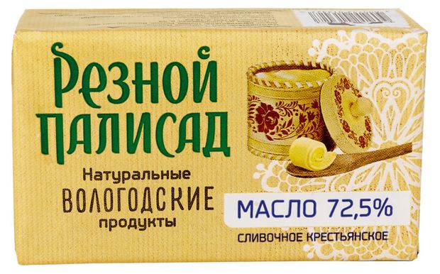 Масло сливочное Резной палисад Крестьянское 72,5%, 160 г