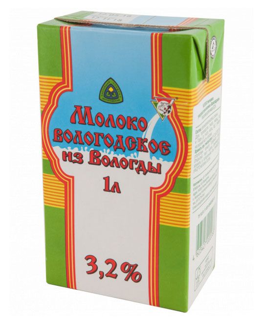 Молоко Вологодское ультрапастеризованное стерилизованное 3,2% БЗМЖ, 1 л