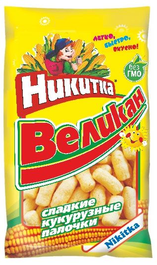 Палочки кукурузные Никитка Великан сладкие, 400 г