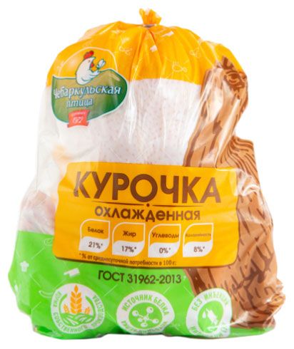 Тушка цыпленка-бройлера Чебаркульская птица 1 сорт охлажденная, ~ 2,2 кг