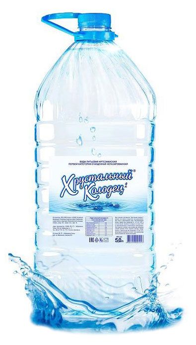 Вода минеральная Хрустальный колодец негазированная столовая, 5 л