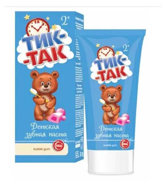 Зубная паста Тик-Так Bubble Gum 2+, 62 г