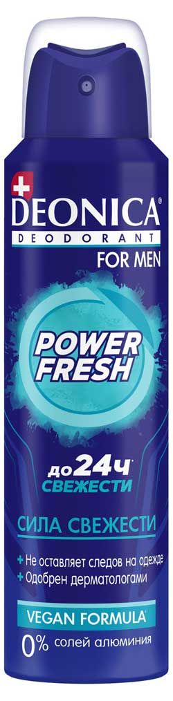 фото Дезодорант спрей deonica for men power fresh vegan formula, 150 мл