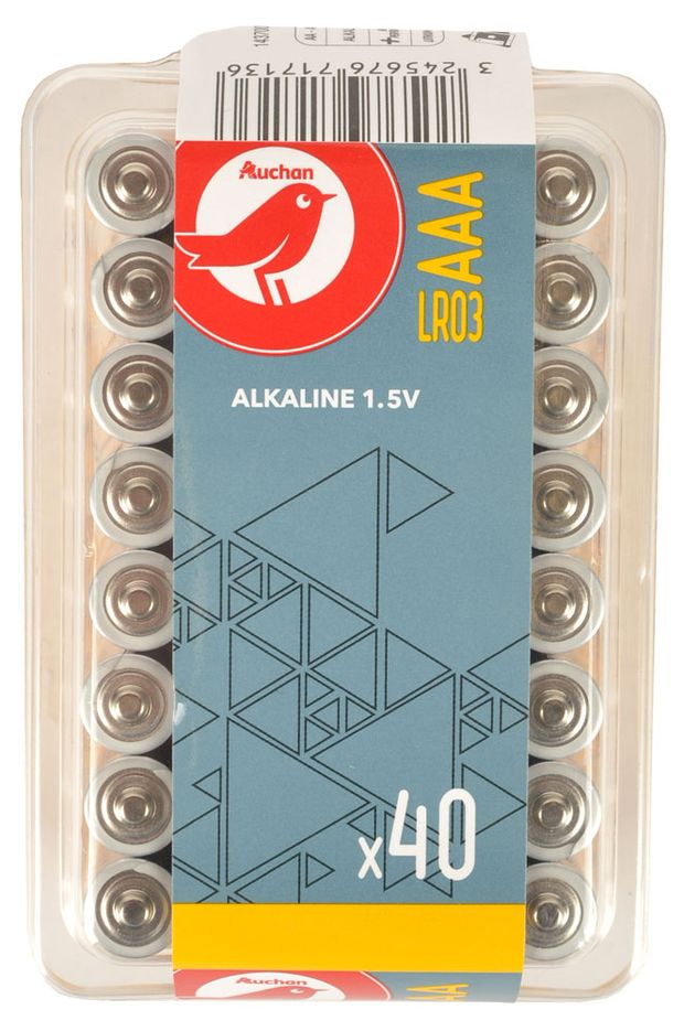 Батарейка АШАН Красная птица алкалиновая типоразмера ААА 40 шт 471₽