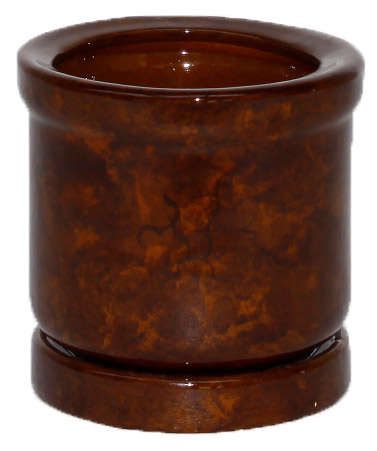 Горшок Цилиндр керамический коричневый с поддоном 15х18 см, 3,2 л