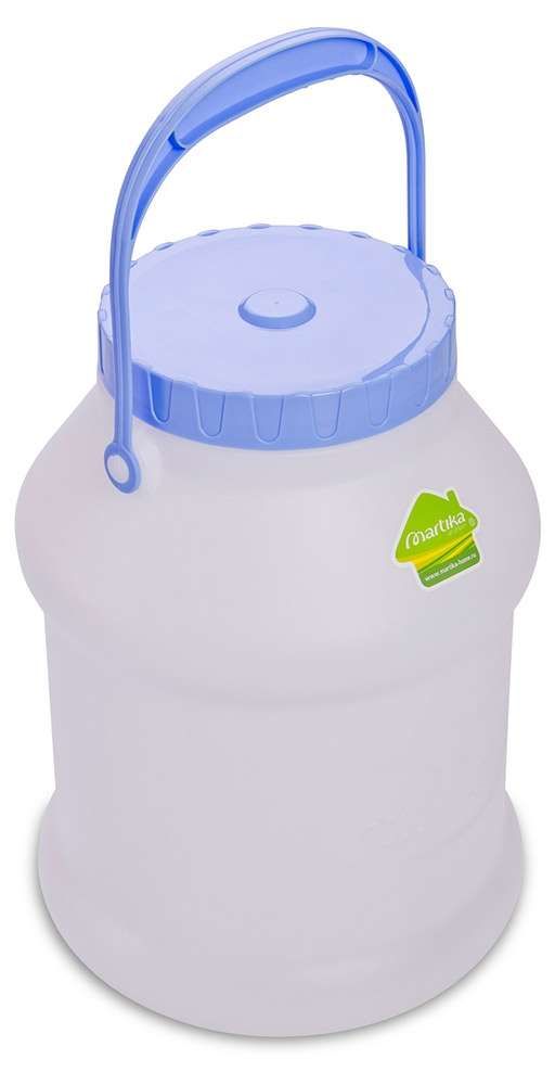 Бидон Martika пищевой пластиковый белый 5 л 300₽