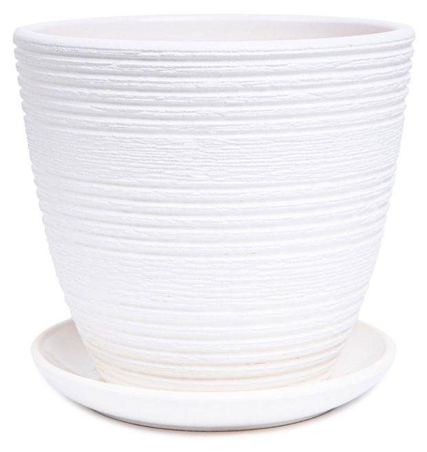 Горшок керамический Халва-А белый без поддона, 18 см