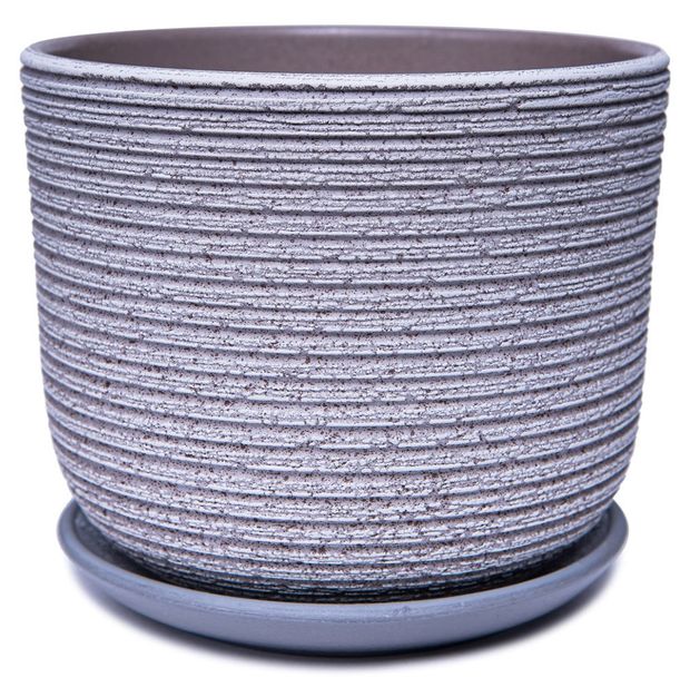 Горшок Лоза-А керамический бело-серый 19 см 610₽