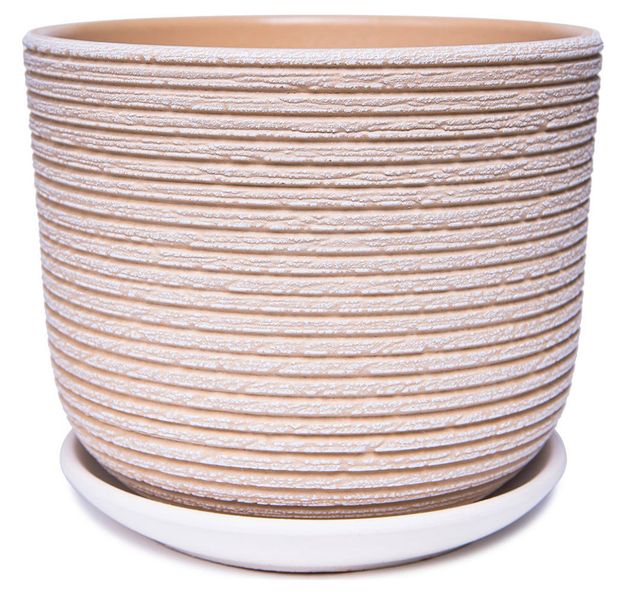 Горшок Лоза-А керамический бежевый без поддона, 15 см