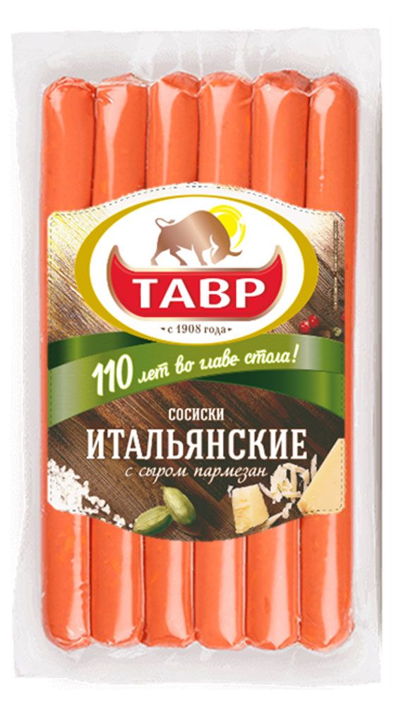 Сосиски Тавр Итальянские с сыром пармезан, 350 г