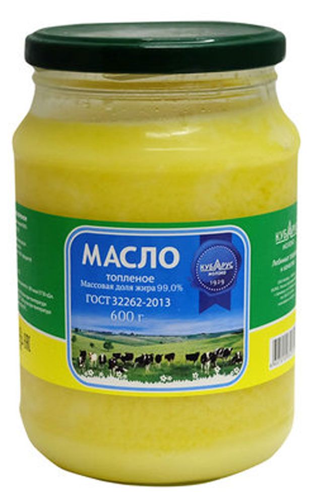 Масло топленое сливочное Кубарус в стеклянной банке 99% ГОСТ, 600 г