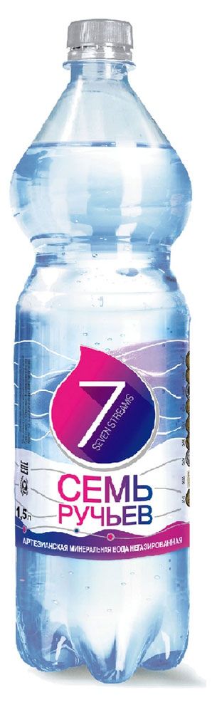 Вода минеральная Семь ручьев негазированная столовая, 1,5 л