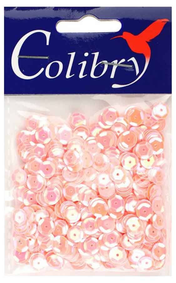 Пайетки Colibry 6 мм персиковые, 10 г
