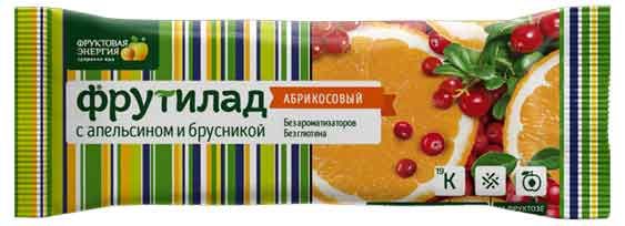 Батончик фруктовый Фруктовая энергия апельсин-брусника 30 г 45₽