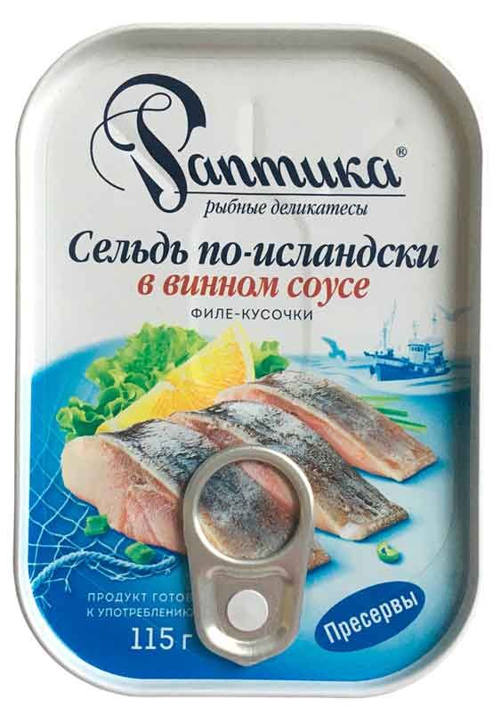 Сельдь Раптика в винном соусе по-исландски филе-кусочки 115г 135₽