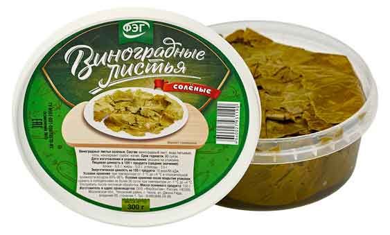 Лист виноградный соленый ФЭГ 300 г 86₽