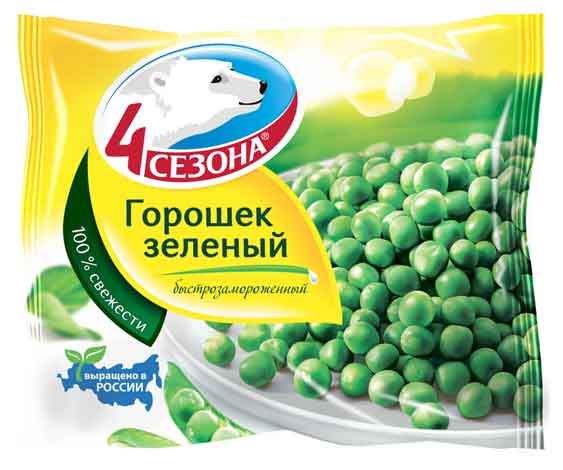Зеленый горошек 4 Сезона замороженный, 400 г