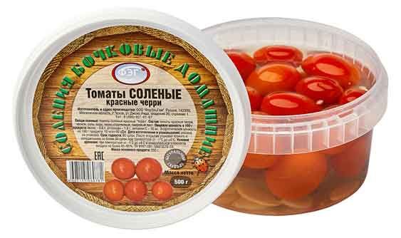 Томаты соленые ФЭГ красные черри 500 г 170₽