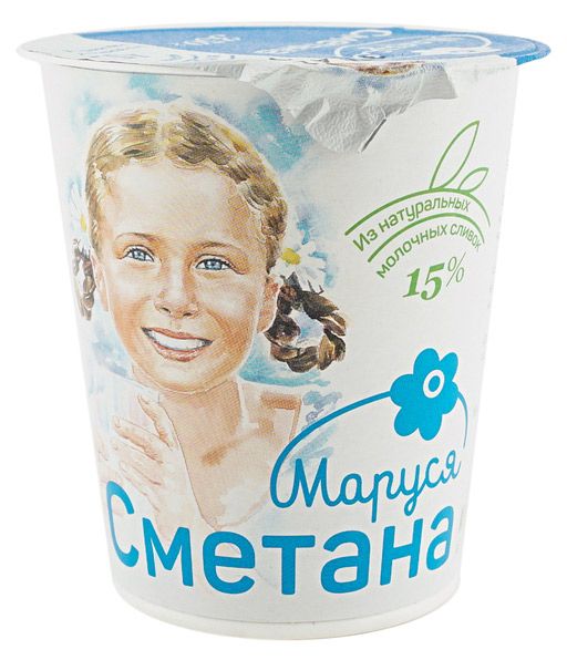 Сметана Маруся 15% БЗМЖ, 350 г