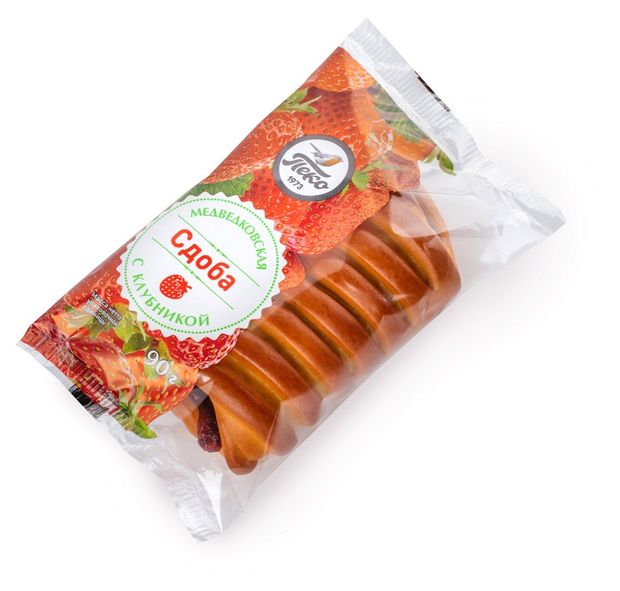 Сдоба ПЕКО Медведковская с клубникой, 90 г