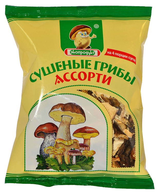 Грибы сушеные Экопродукт ассорти, 50 г