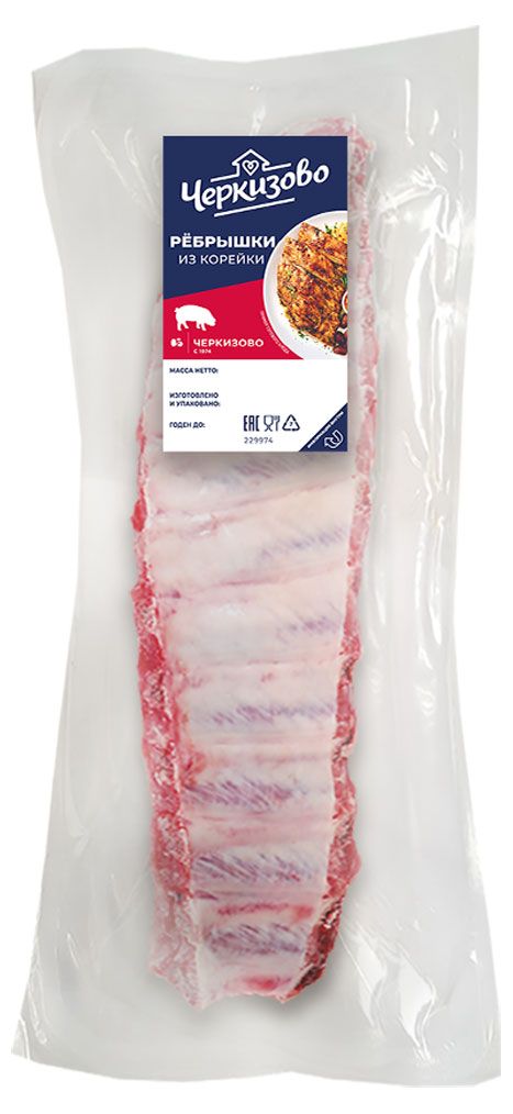 Ребрышки свиные Черкизово корейка охлажденная 07-1 кг 1 упаковка 08 кг 640₽