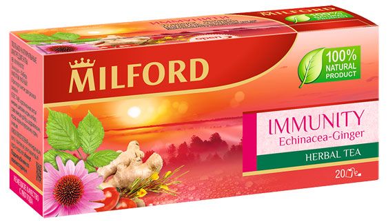Напиток чайный Milford Immunity Эхинацея -Имбирь в пакетиках 20х175 г 99₽