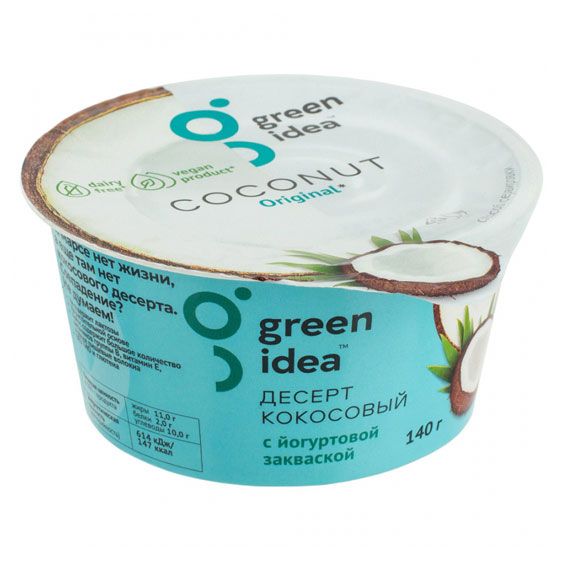 Десерт кокосовый Green idea 140г с йогуртовой закваской