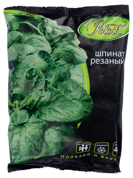 Шпинат резаный Polvit замороженный, 400 г