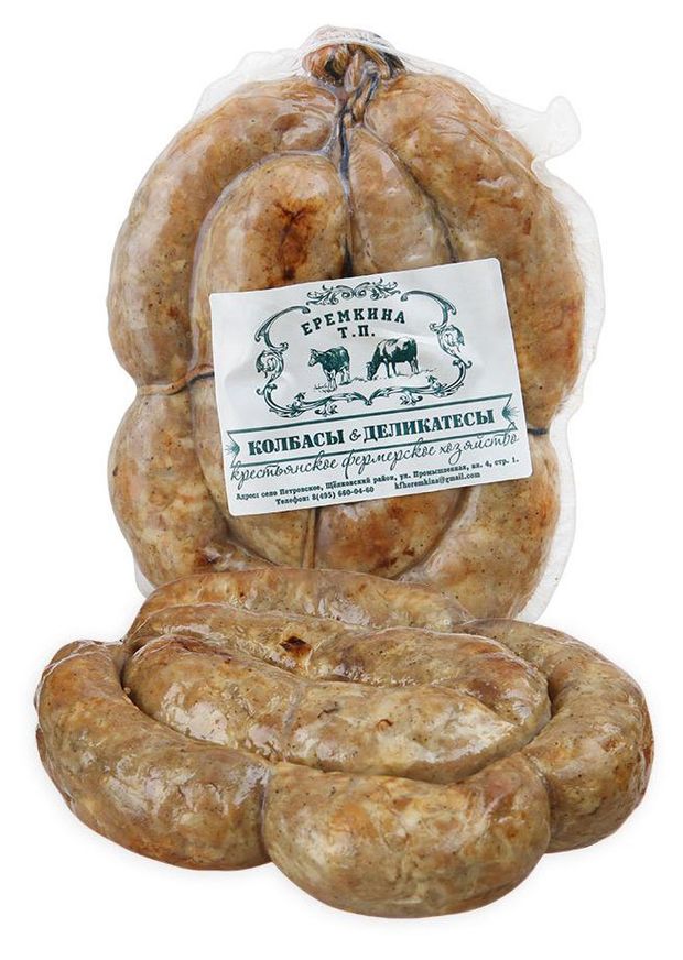 Колбаса полукопченая КФХ Еремино поле Жареная Гурман, вес