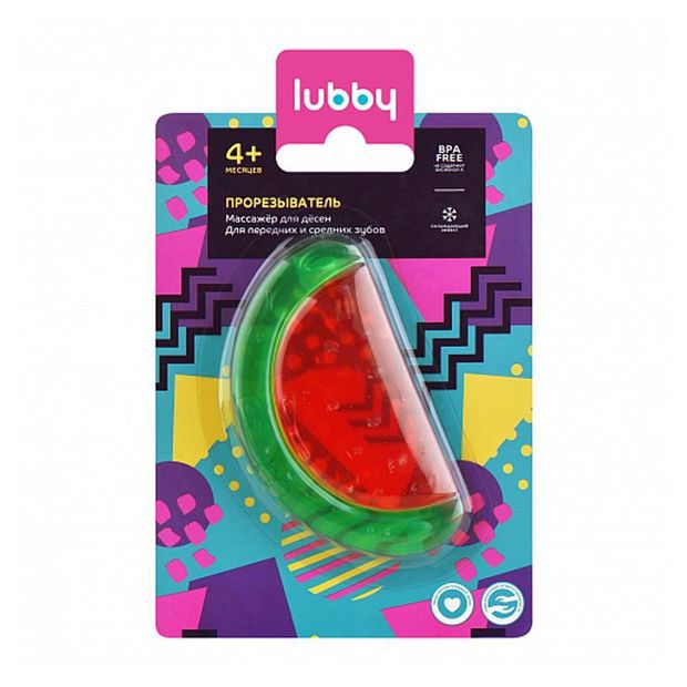 Игрушка-прорезыватель для зубов Lubbyт Арбуз с водой, 1 шт