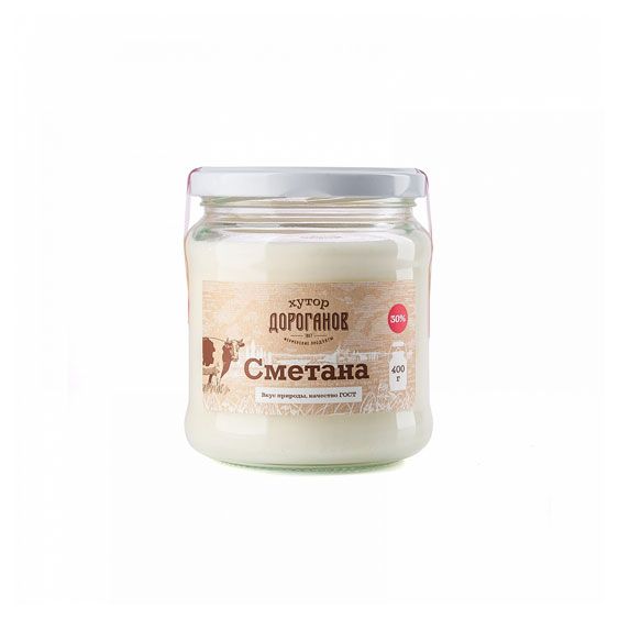 Сметана Дороганов хутор 30% БЗМЖ, 400 г