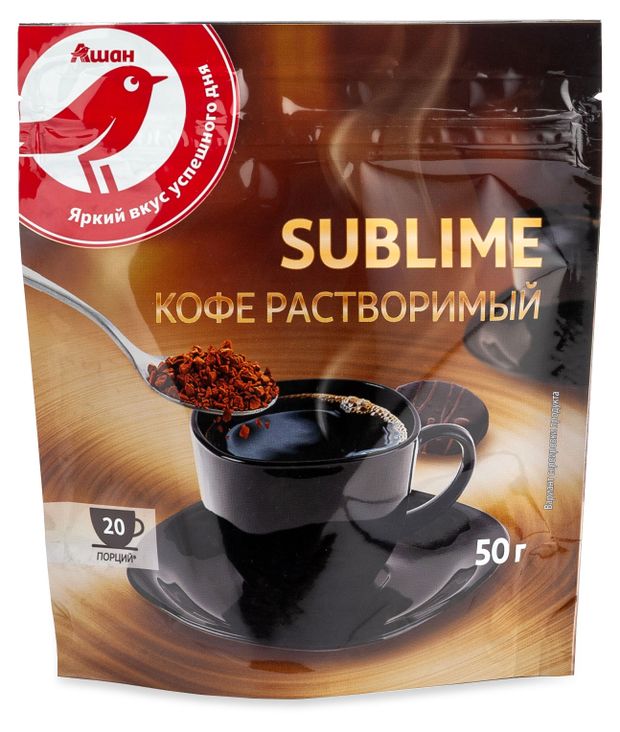 Кофе растворимый АШАН Красная птица сублимированный 50 г 150₽