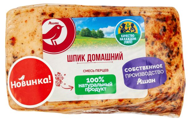 Шпик АШАН Красная птица Домашний 650 г 630₽