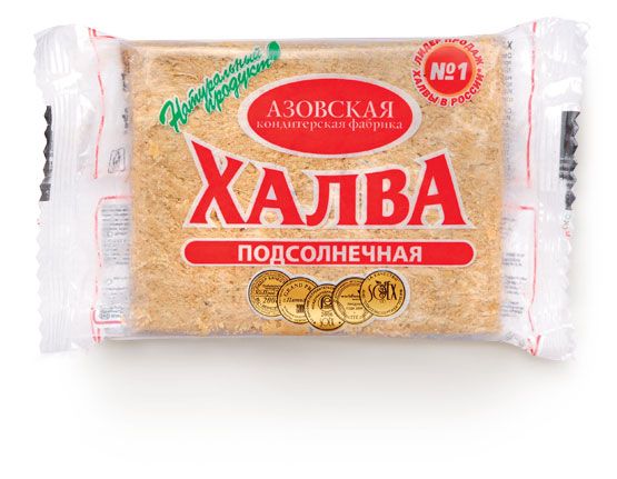 Халва подсолнечная Азовская кондитерская фабрика с ядрами подсолнечника, вес