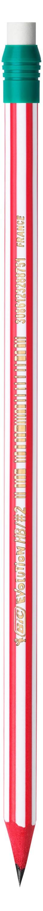 Карандаш c ластиком BIC Evolution Stripes HB, 1 шт