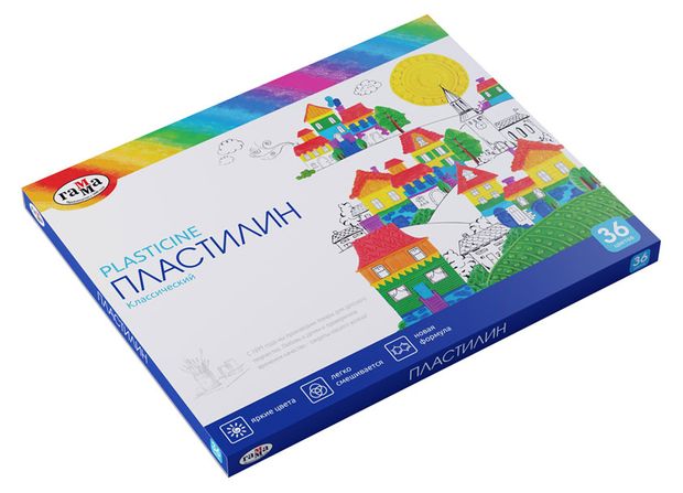 фото Пластилин гамма классический со стеком, 36 цветов