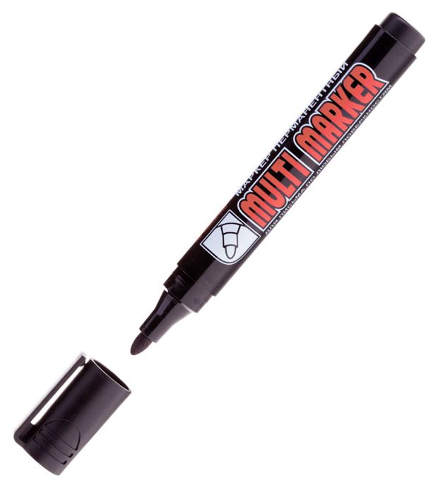 Маркер перманентный Crown Multi Marker черный 3 мм 70₽