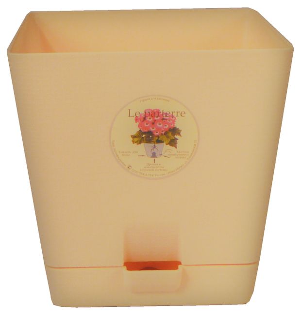 Горшок ТЕК.А.ТЕК Le Parterre с поддоном бежевый 15х14 см, 2 л