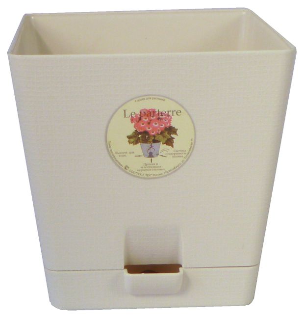 Горшок ТЕК.А.ТЕК Le Parterre с поддоном кремовый 12х12 см, 1 л