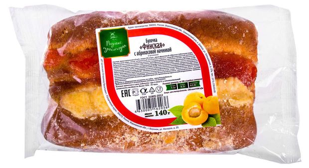 Булочка Родные просторы Финская с абрикосовой начинкой, 140 г