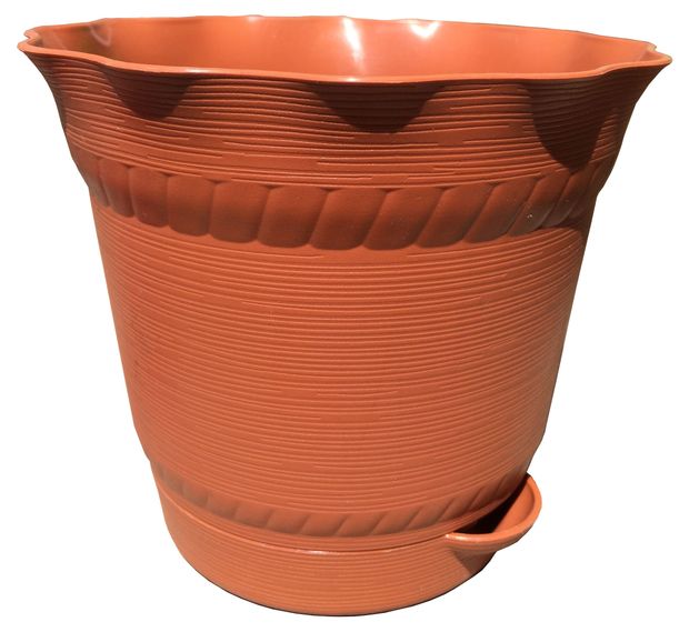 Горшок ТЕК.А.ТЕК Aquarelle с поддоном терракотовый 17х14,5 см, 1,7 л