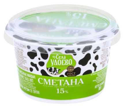 Сметана Из Села Удоево 15%, 180 г