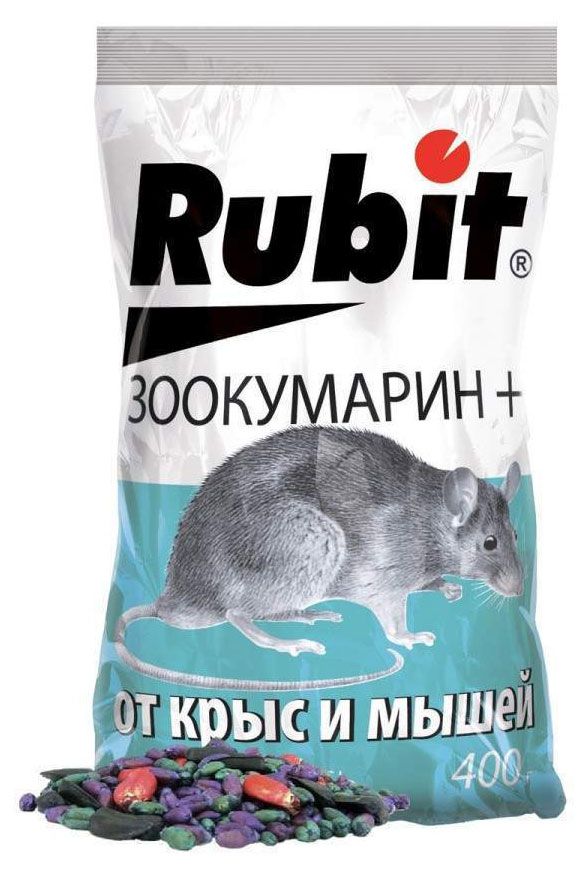Зерновая смесь от крыс и мышей Rubit Зоокумарин+, 400 г