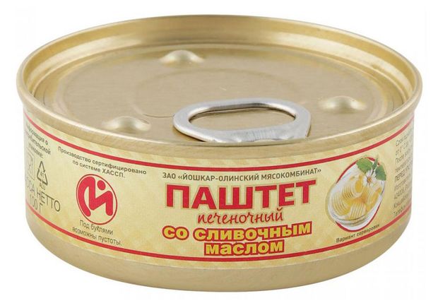 Паштет Йошкар-Олинский Мясокомбинат печеночный со сливочным маслом, 100 г