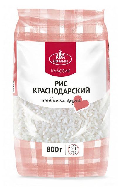 Рис Агро-Альянс Краснодарский Классик 800 г 120₽