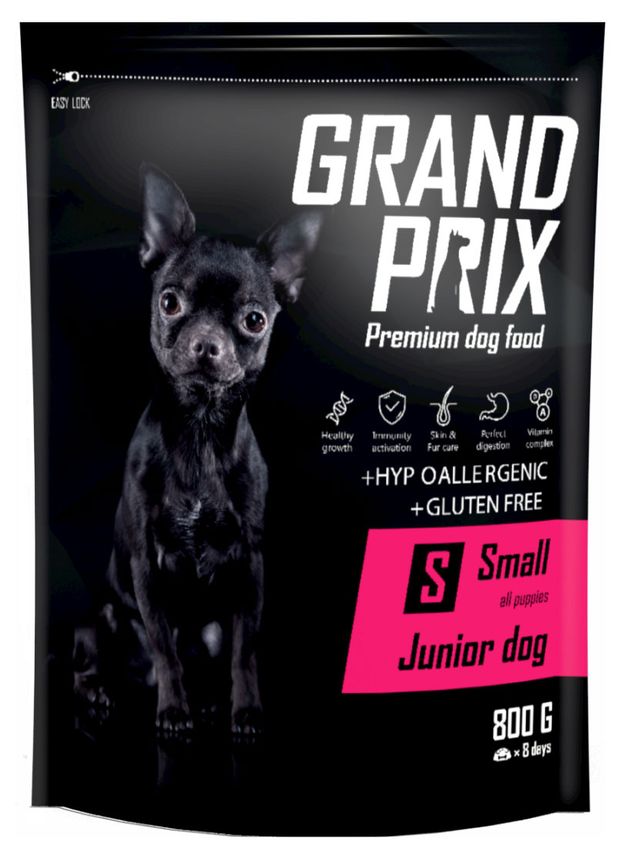 Сухой корм для щенков собак мелких и миниатюрных пород GRAND PRIX Small Junior 0.8кг