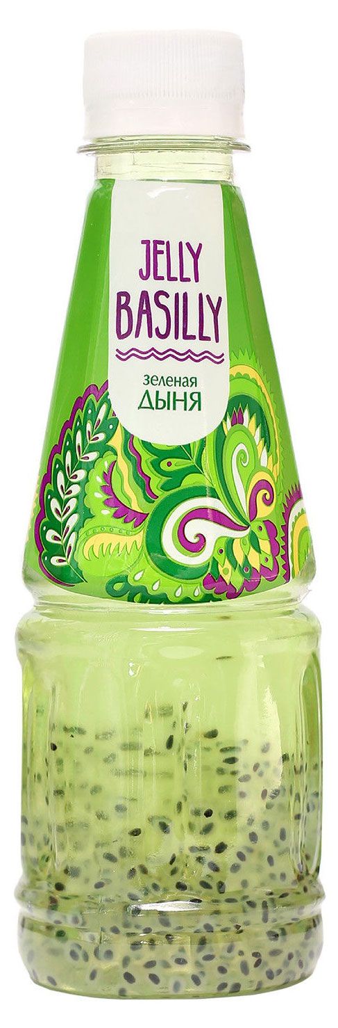 Напиток сокосодержащий Jelly Basilly с семенами базилика вкус Зеленая дыня 300 мл 29₽
